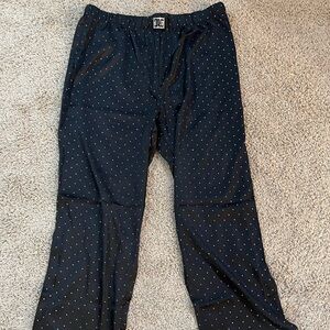 Juicy Couture Unisex Black Satin Rhinestone Sleepwear Pants Size Large NWOT